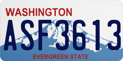 WA license plate ASF3613