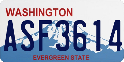 WA license plate ASF3614
