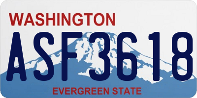 WA license plate ASF3618