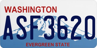 WA license plate ASF3620