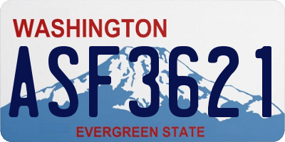 WA license plate ASF3621