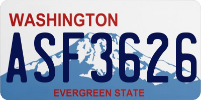 WA license plate ASF3626