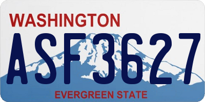 WA license plate ASF3627