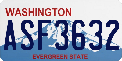 WA license plate ASF3632