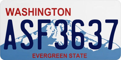 WA license plate ASF3637