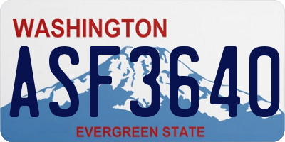 WA license plate ASF3640