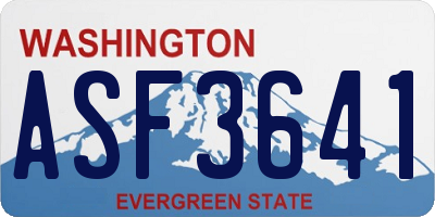 WA license plate ASF3641