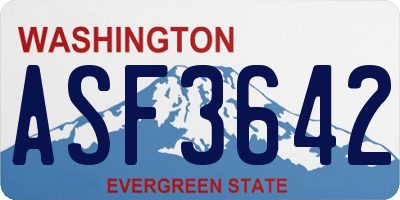 WA license plate ASF3642