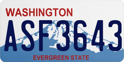 WA license plate ASF3643