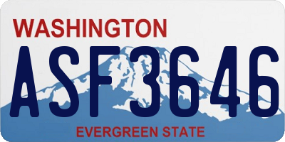 WA license plate ASF3646
