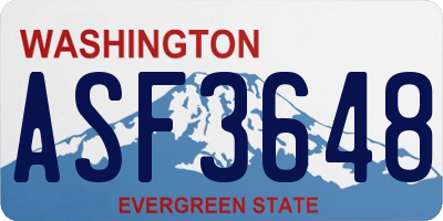 WA license plate ASF3648