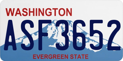 WA license plate ASF3652