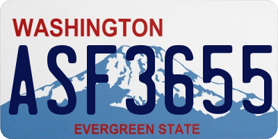 WA license plate ASF3655