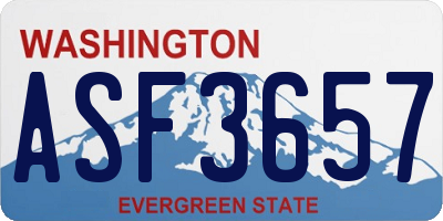 WA license plate ASF3657