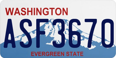 WA license plate ASF3670
