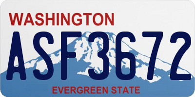 WA license plate ASF3672