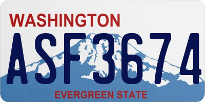 WA license plate ASF3674