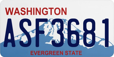 WA license plate ASF3681