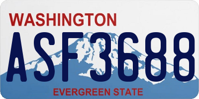 WA license plate ASF3688