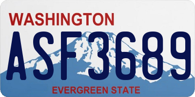WA license plate ASF3689