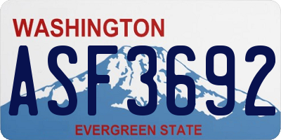 WA license plate ASF3692
