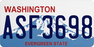 WA license plate ASF3698