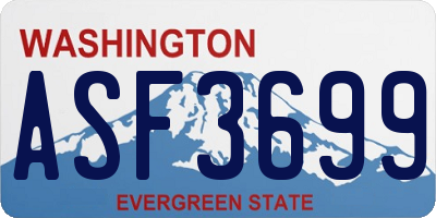 WA license plate ASF3699