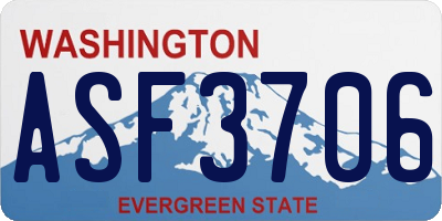WA license plate ASF3706