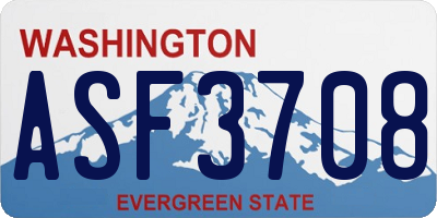 WA license plate ASF3708