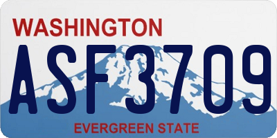 WA license plate ASF3709