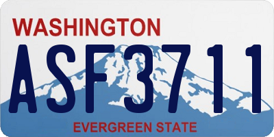 WA license plate ASF3711