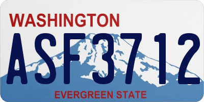 WA license plate ASF3712