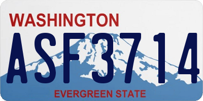 WA license plate ASF3714