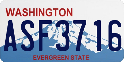 WA license plate ASF3716
