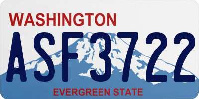 WA license plate ASF3722
