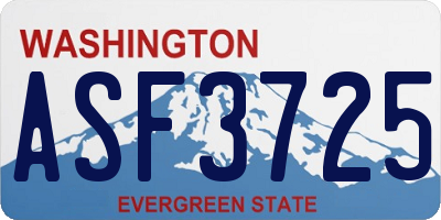 WA license plate ASF3725
