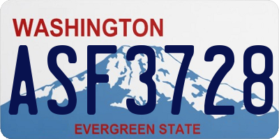 WA license plate ASF3728
