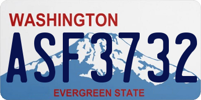 WA license plate ASF3732