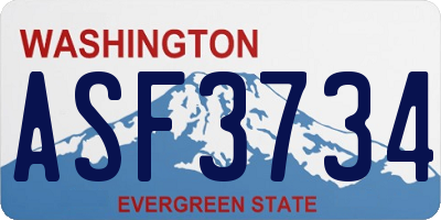 WA license plate ASF3734