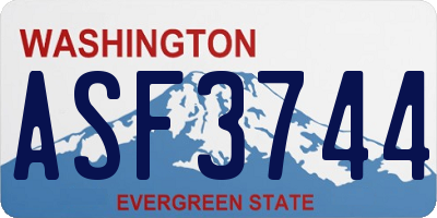 WA license plate ASF3744