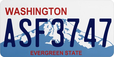 WA license plate ASF3747