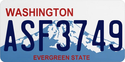 WA license plate ASF3749