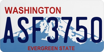 WA license plate ASF3750