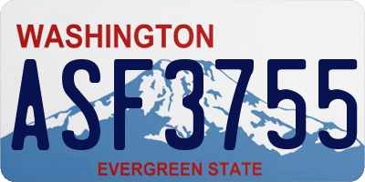 WA license plate ASF3755