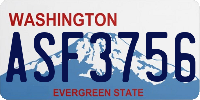 WA license plate ASF3756