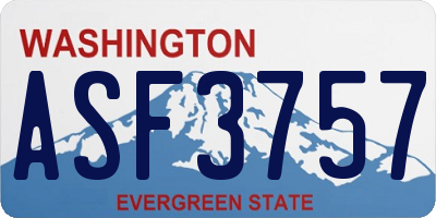 WA license plate ASF3757