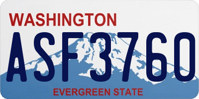 WA license plate ASF3760