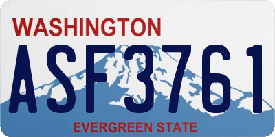 WA license plate ASF3761