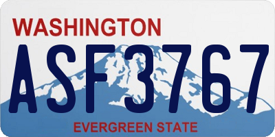 WA license plate ASF3767
