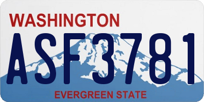 WA license plate ASF3781